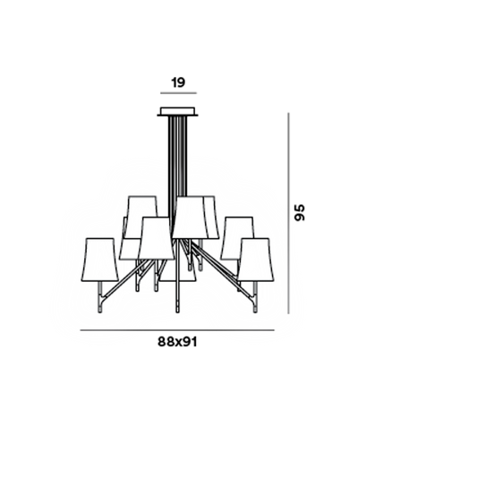 Birdie 9 Nine-Light Cable Chandelier