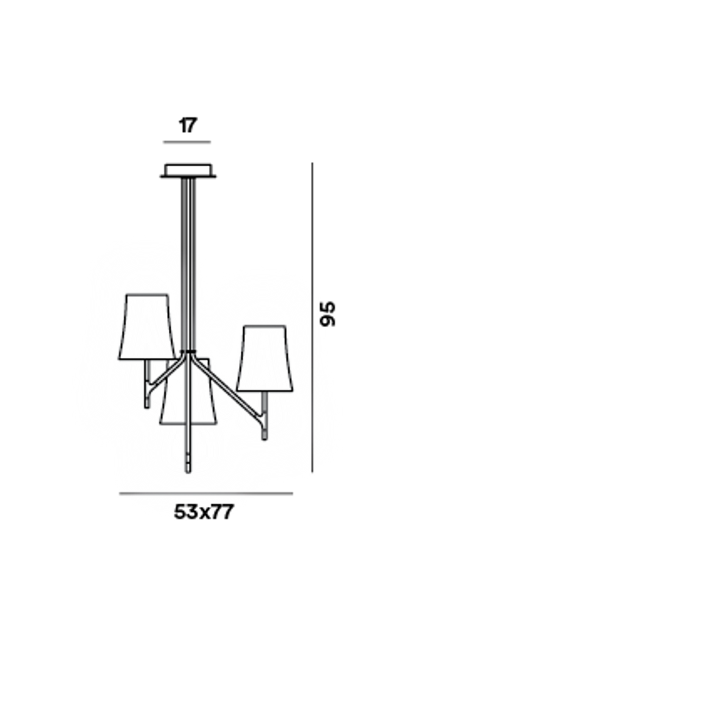 Birdie 3 Three-Light Chandelier