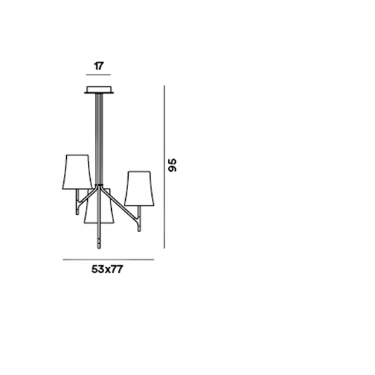 Birdie 3 Three-Light Chandelier