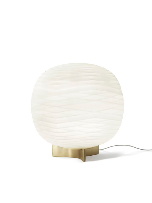 Gem Blown Glass Table Lamp with Gold-Plating Satin Aluminium
