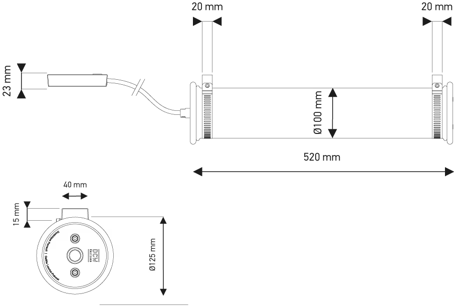 In The Tube ITT 100-500 Silver Mesh Wall Light with Borosilicate Glass