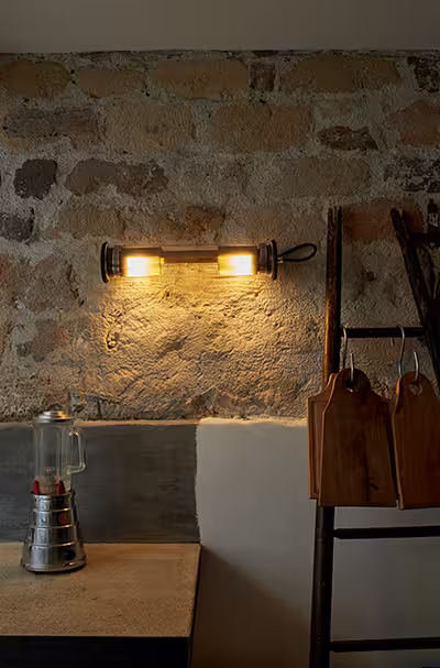 In The Tube ITT 100-500 Gold Mesh Wall Light with Borosilicate Glass