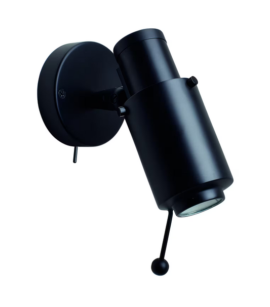 Biny Spot Matt Black Body LED Wall Light with Switch