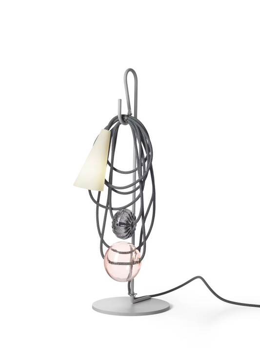 Filo Blown Glass Table Lamp with Porcelain & Coated Metal