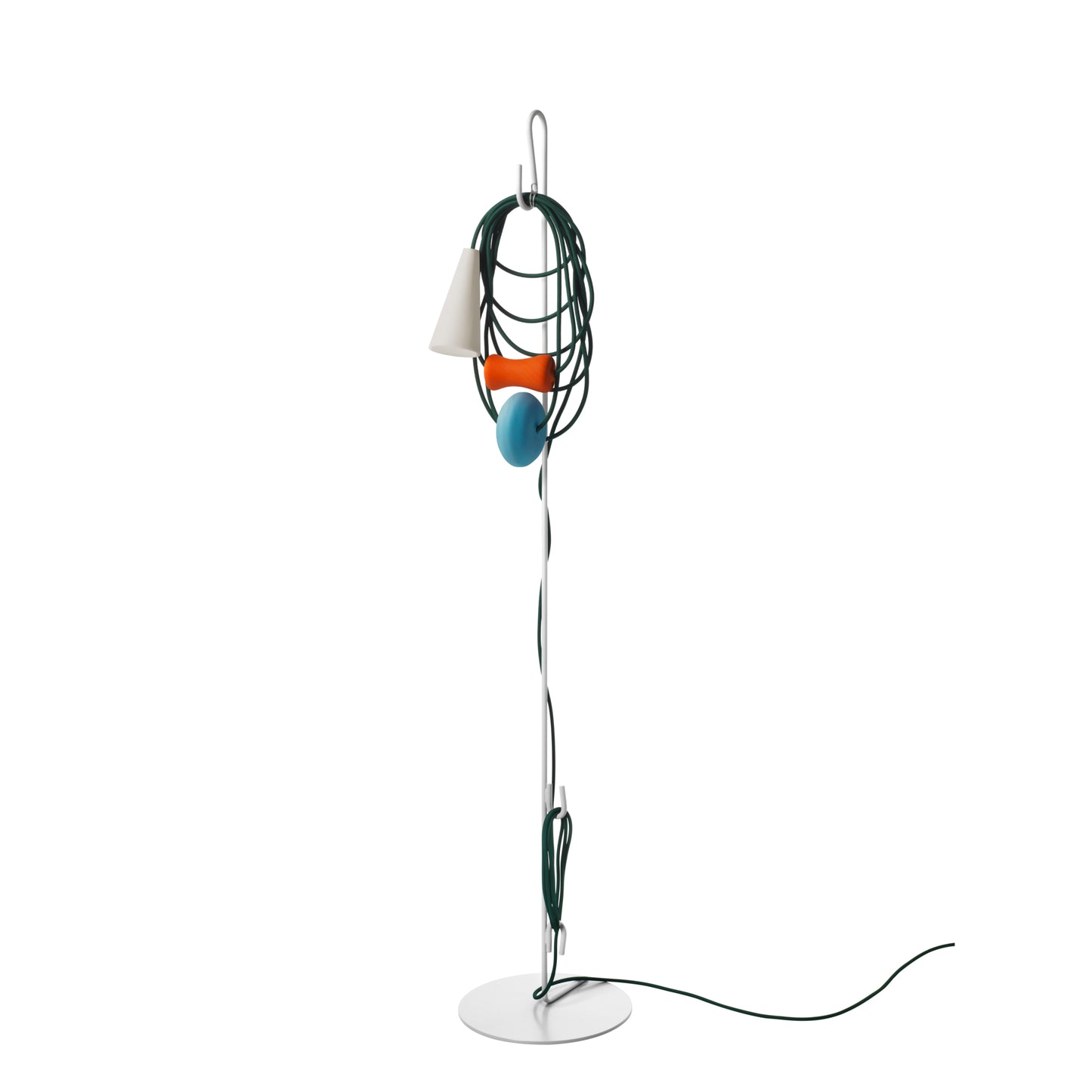 Filo Lettura Blown Glass Floor Lamp with Varnished Metal