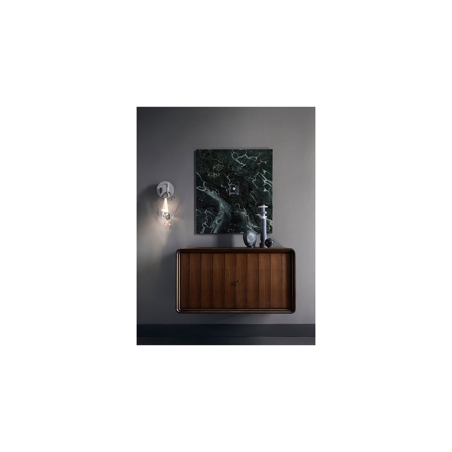 Filo Blown Glass Wall Light with Varnished Metal