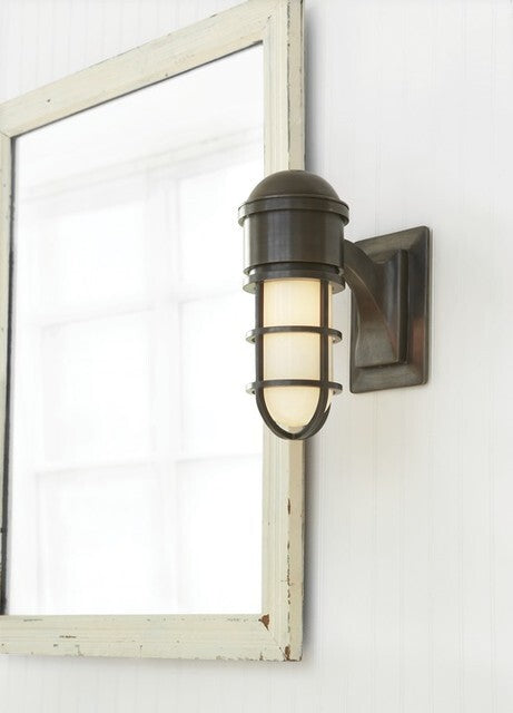 Marine White Glass Wall Light