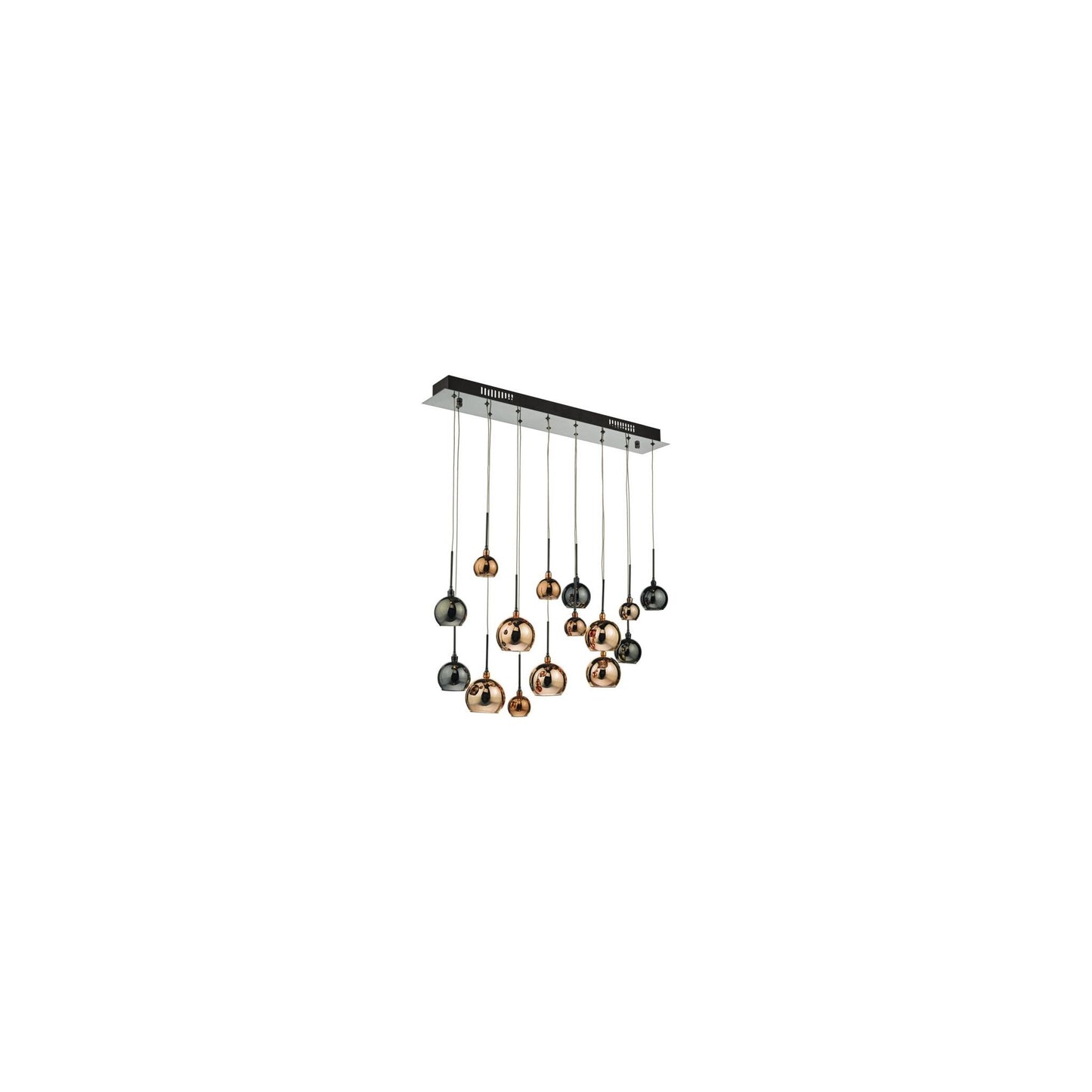 Aurelia 15-Light Bar Pendant Black Chrome & Multi Colour