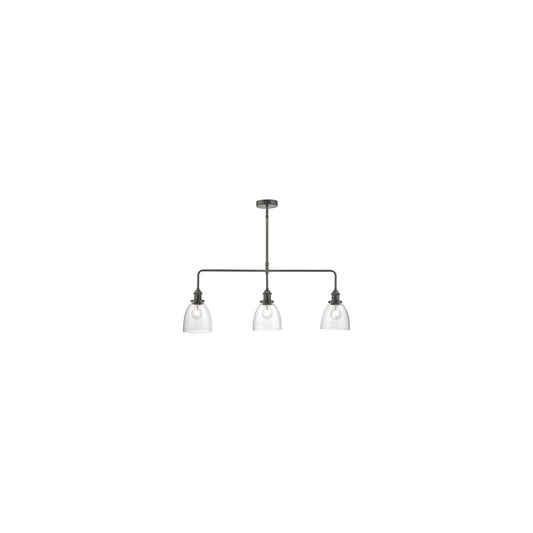 Arvin 3-Light Bar Pendant in Antique Chrome & Glass