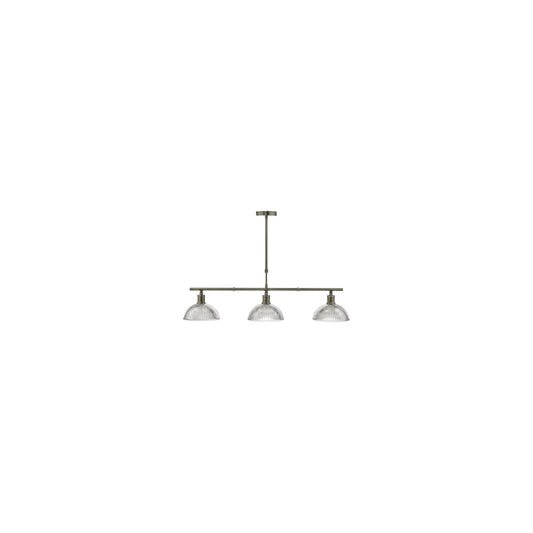 Dara 3-Light Bar Pendant Antique Brass & Glass