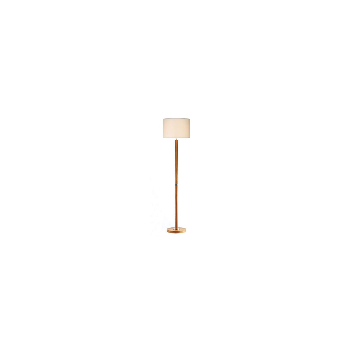 Avenue Floor Lamp Wood Base with Cream Textured Drum Shade