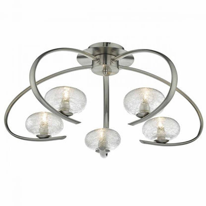 Dar Leighton Five-Light Semi-Flush Ceiling Light