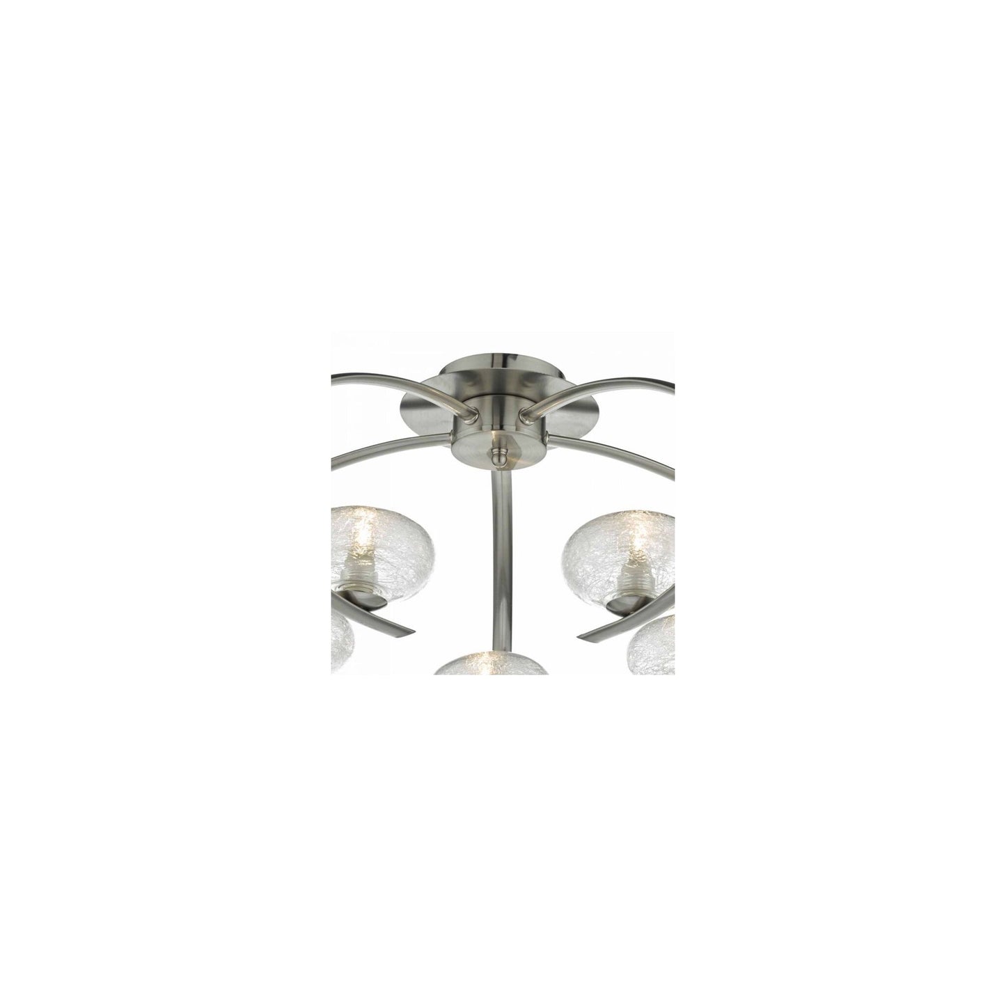 Leighton 5-Light Semi Flush in Satin Chrome with Sugar Cane Glass