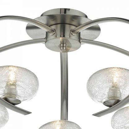 Dar Leighton Five-Light Semi-Flush Ceiling Light