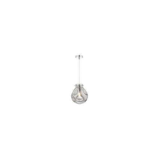 Quinn Polished Chrome Pendant with Smoked Glass