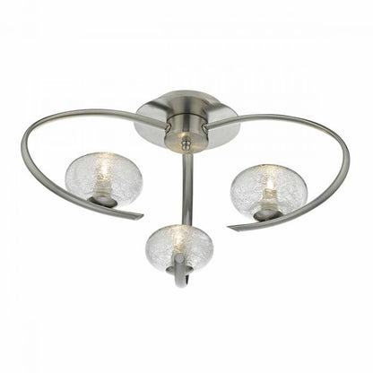 Dar Leighton Three-Light Semi-Flush Ceiling Light