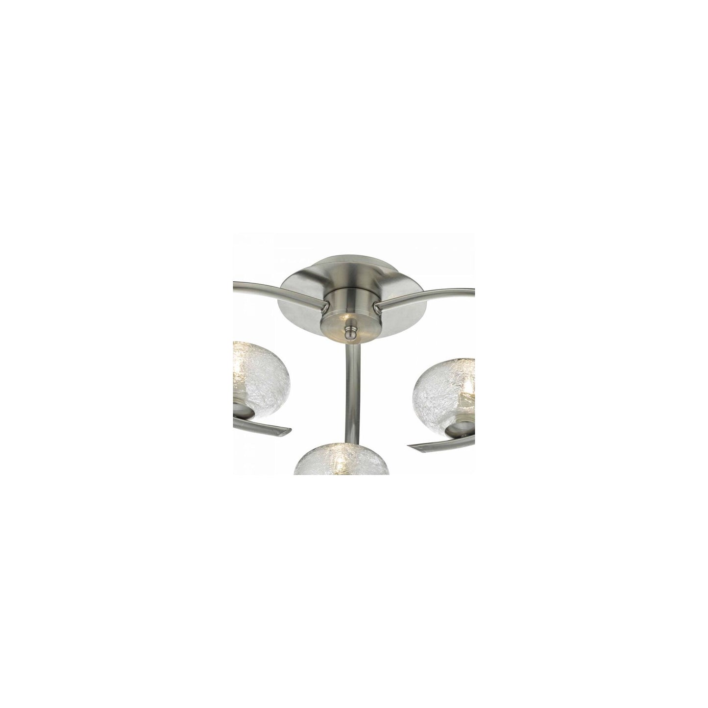 Leighton 3-Light Semi Flush in Satin Chrome with Sugar Cane Glass