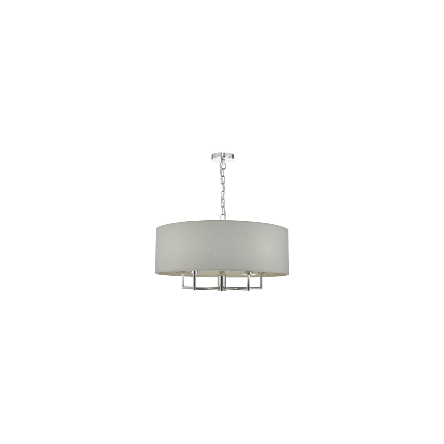 Jamelia 5-Light Pendant with Polished Chrome Detailing & Cotton Shade