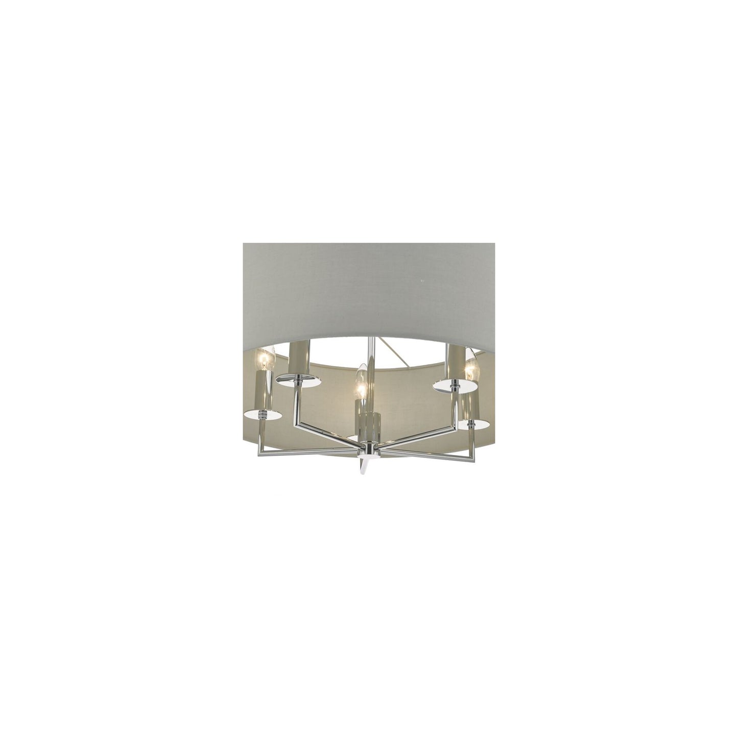 Jamelia 5-Light Pendant with Polished Chrome Detailing & Cotton Shade