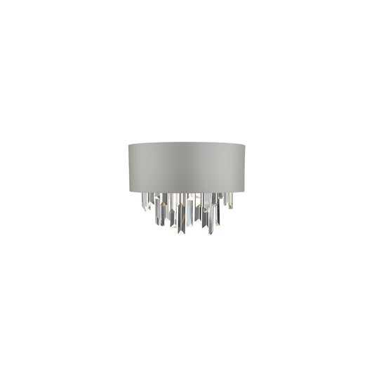 Halle Wall Light Grey with Crystal Glass