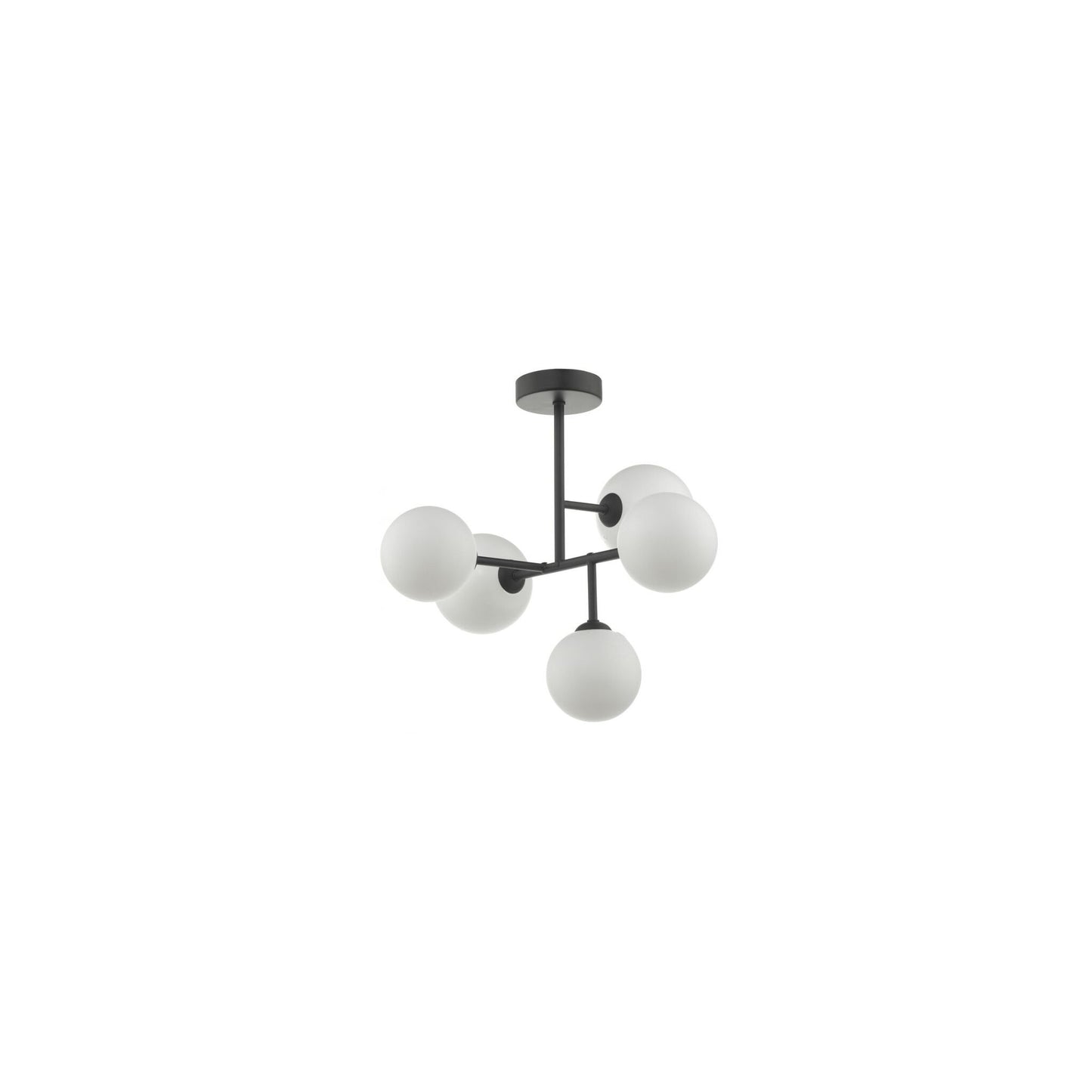 Euan 5-Light Semi Flush with Opal Glass Shade