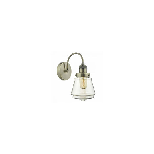 Curtis Wall Light Antique Brass with Champagne Glass