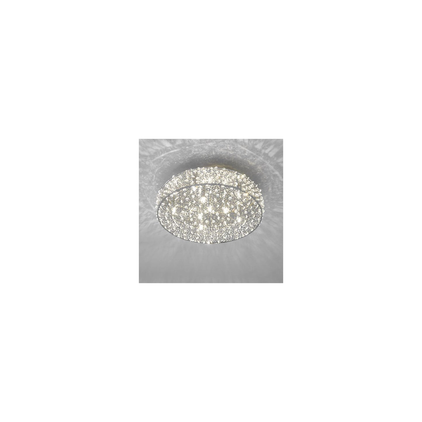 Kotaro 6-Light Flush Polished Chrome with Faceted Crystal Beads