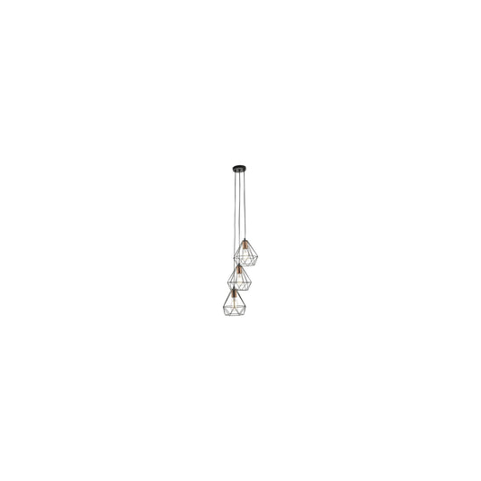 Deyon 3-Light Black & Copper Cluster Pendant