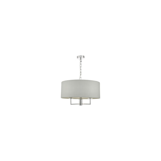 Jamelia 3-Light Pendant Polished Chrome with Grey Cotton Shade