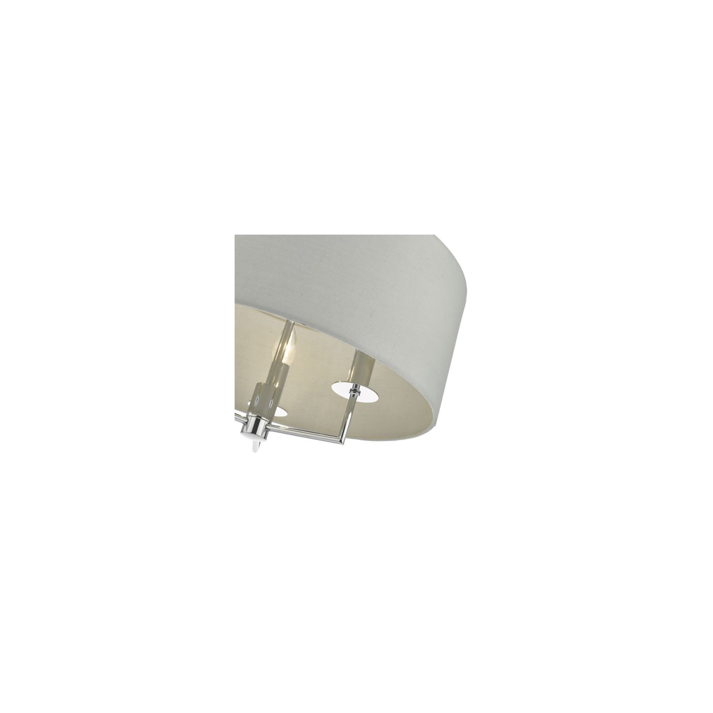 Jamelia 3-Light Pendant Polished Chrome with Grey Cotton Shade