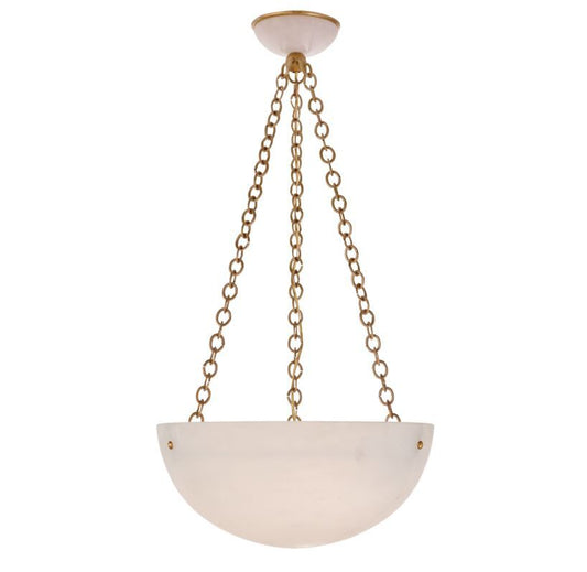 O'Connor Chandelier in Hand-Rubbed Antique Brass and Alabaster