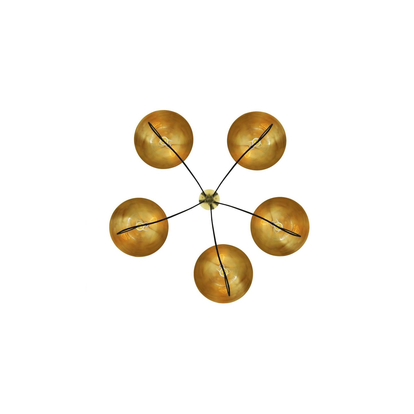 Alegre 5-Light Modern Chandelier with Floating Brass Dome