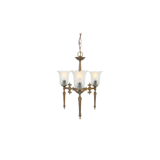 Allen 3-Arm Traditional Brass / Glass Chandelier