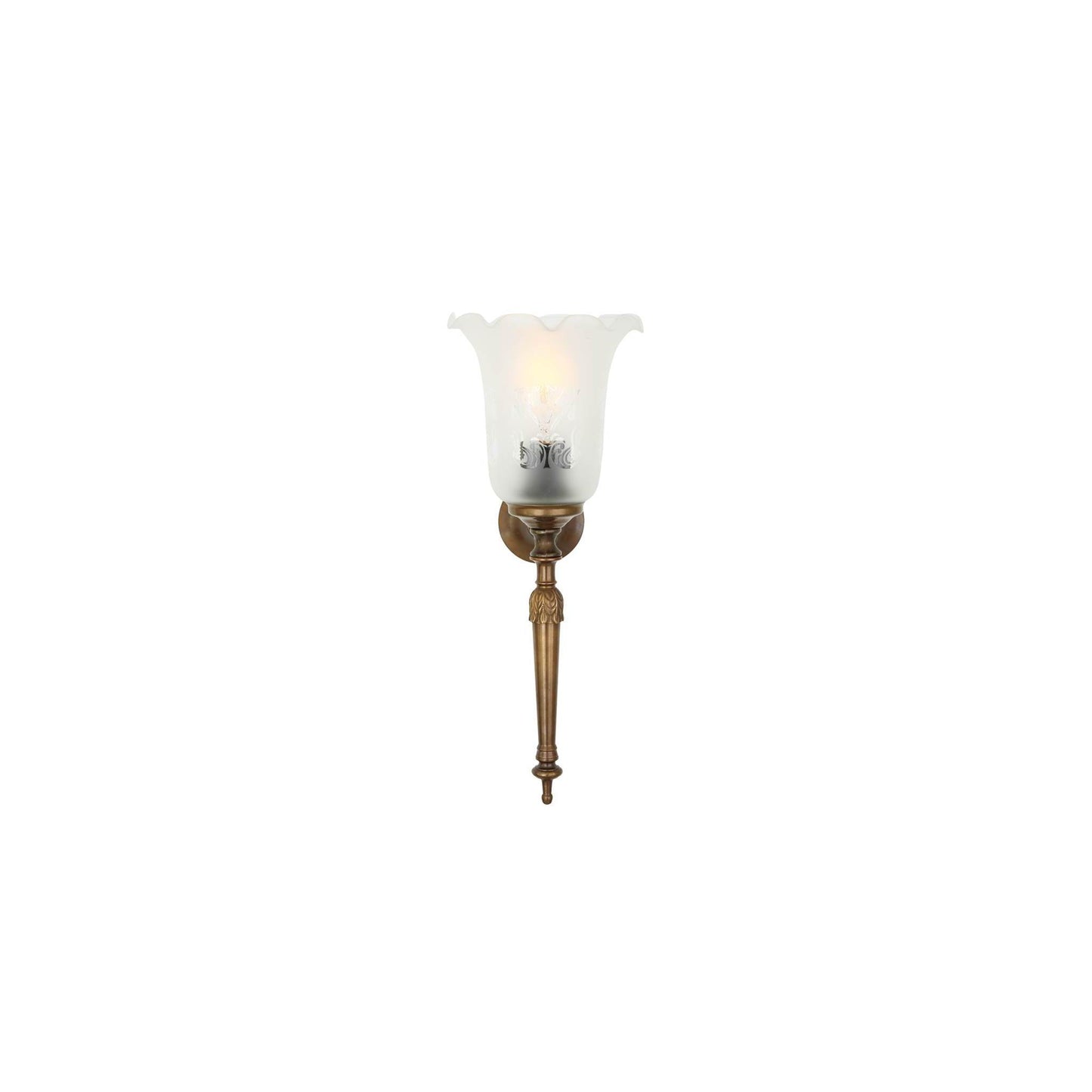 Allen Brass Wall Light with White Glass Shade