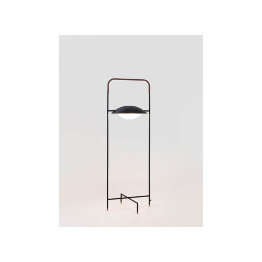 Wong Matt Black Floor Lamp with Copper & Brass Detailing