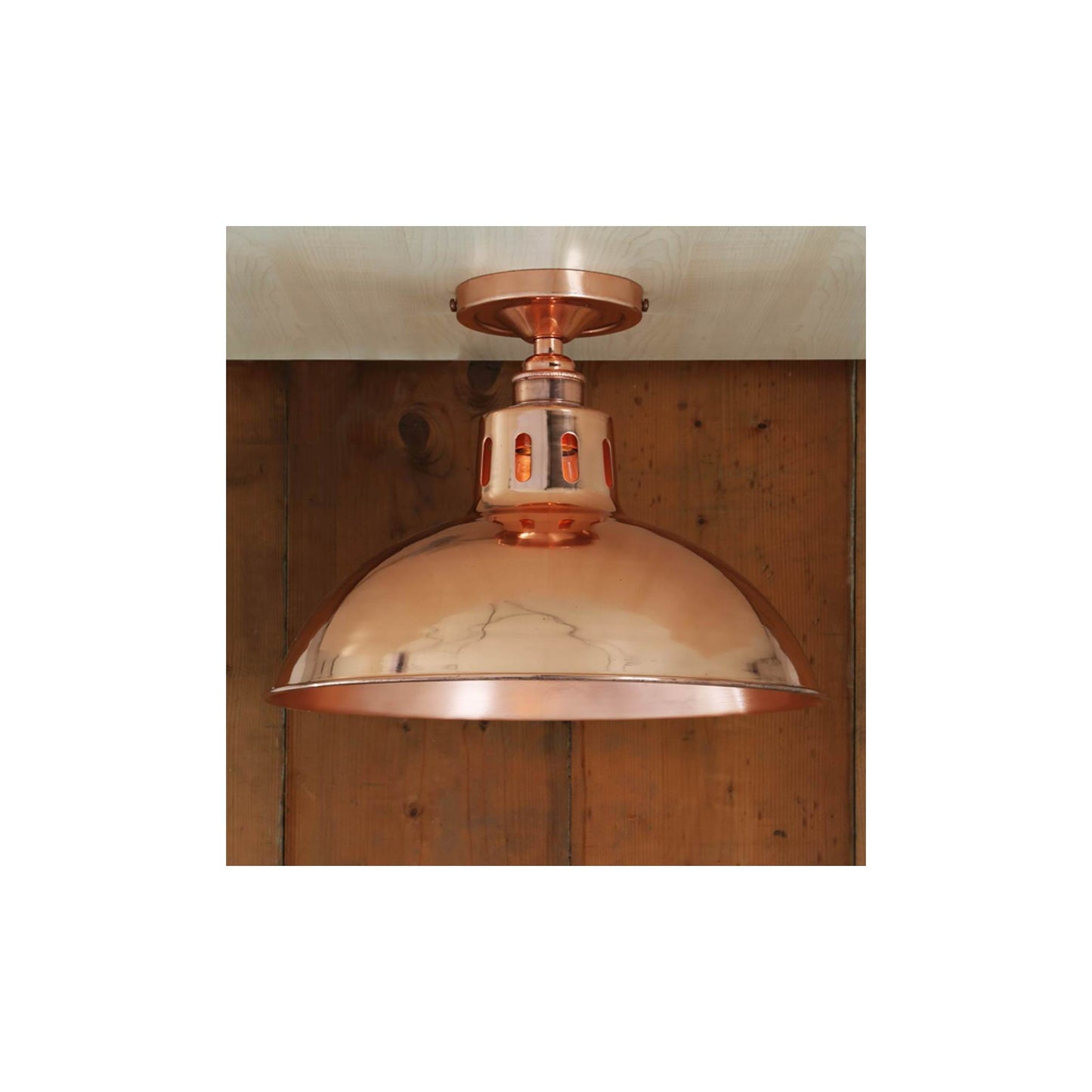 Berlin 30cm Vintage Copper Flush Ceiling Light