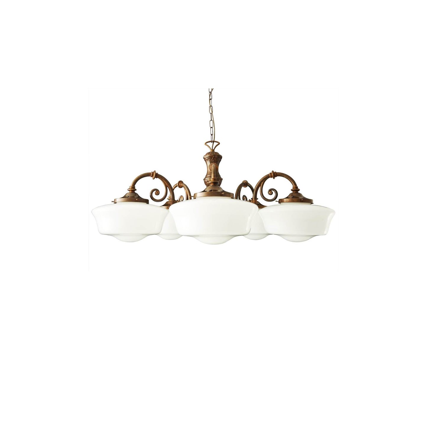 Clones 5-Arm Chandelier with Opal Glass Shade
