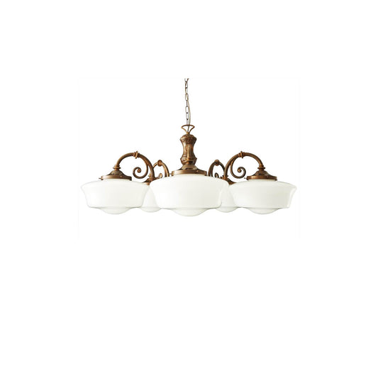 Clones 5-Arm Chandelier with Opal Glass Shade