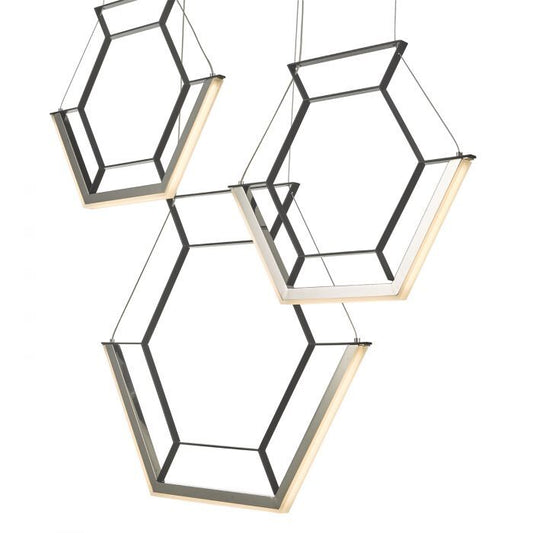 Hexagon 3-Light LED Pendant