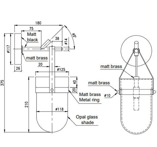Aromas Almon Decorative Wall Light