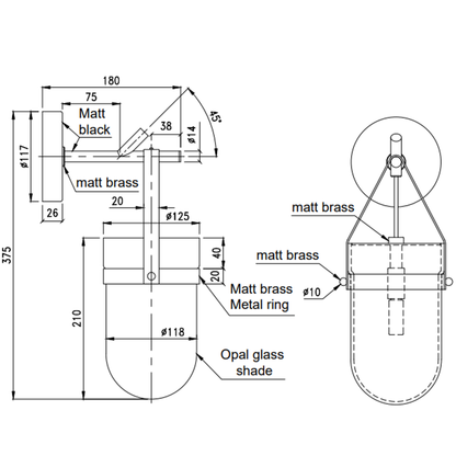 Aromas Almon Decorative Wall Light