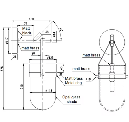 Aromas Almon Decorative Wall Light