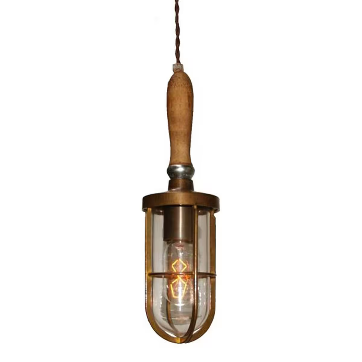 Trouble Clear Glass Single Arm Traditional Pendant
