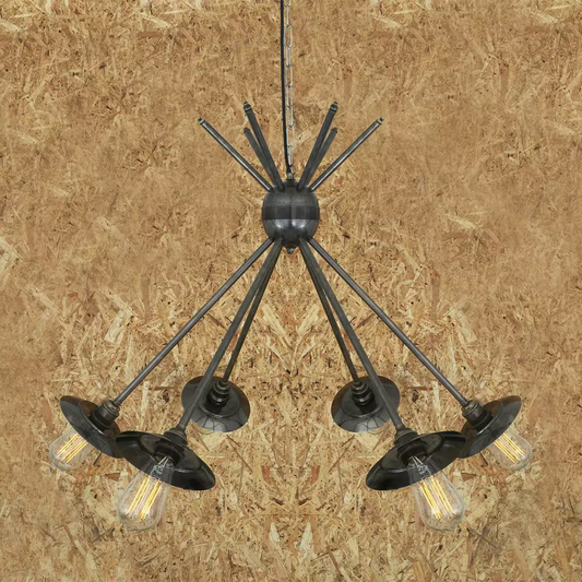 Hakone 6-Arm Industrial Chandelier