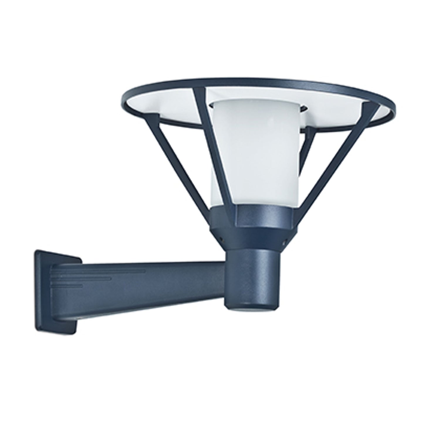 Bermude Frosted Glass Upwards Wall Bracket with White Reflector