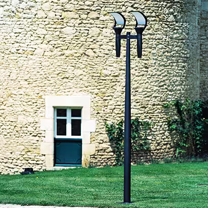 Olympic 3 Large Double Arm Frosted Glass PAR30 Street Lamp