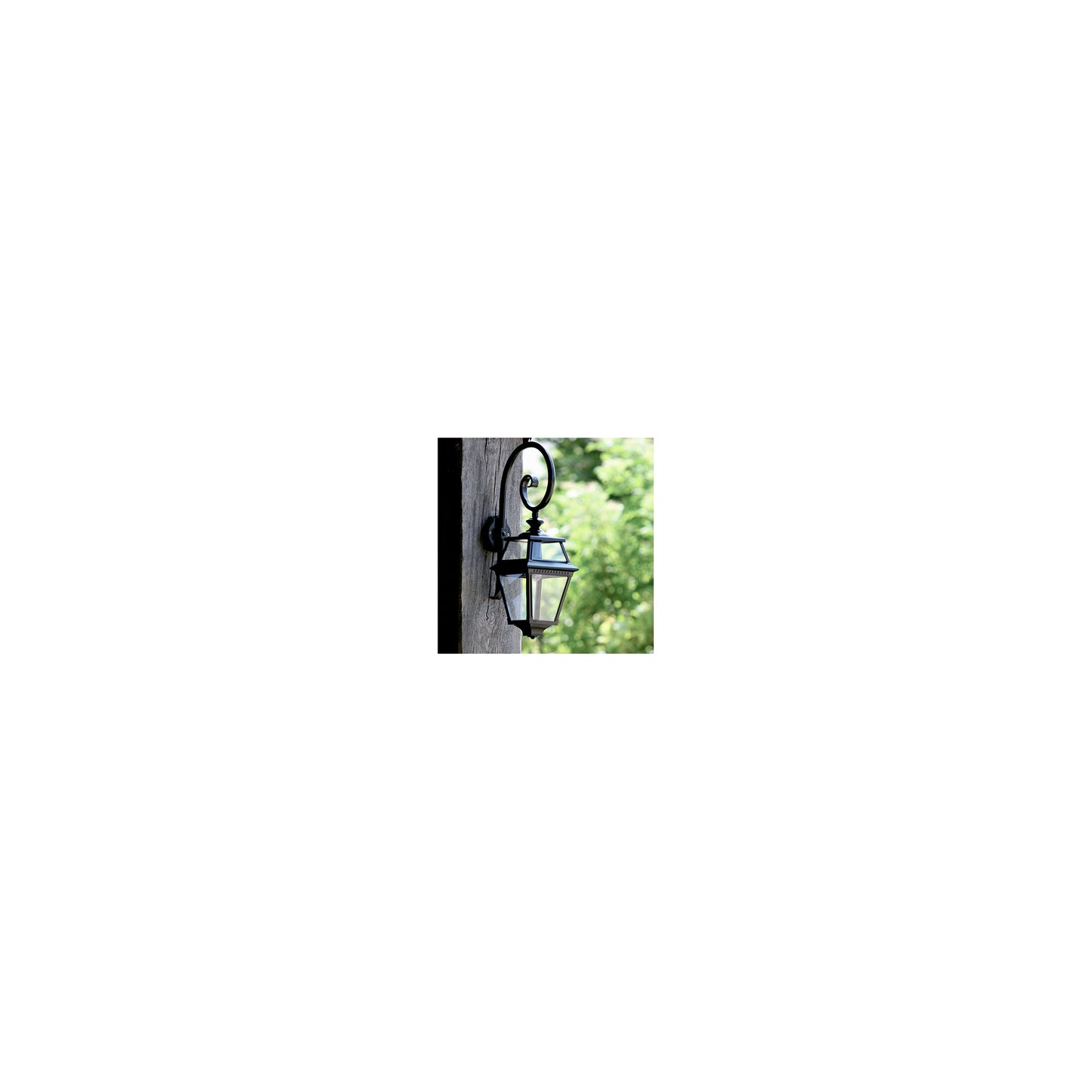 Place Des Vosges 2 Clear Glass Swan Neck Wall Bracket with Four-Sided Lantern