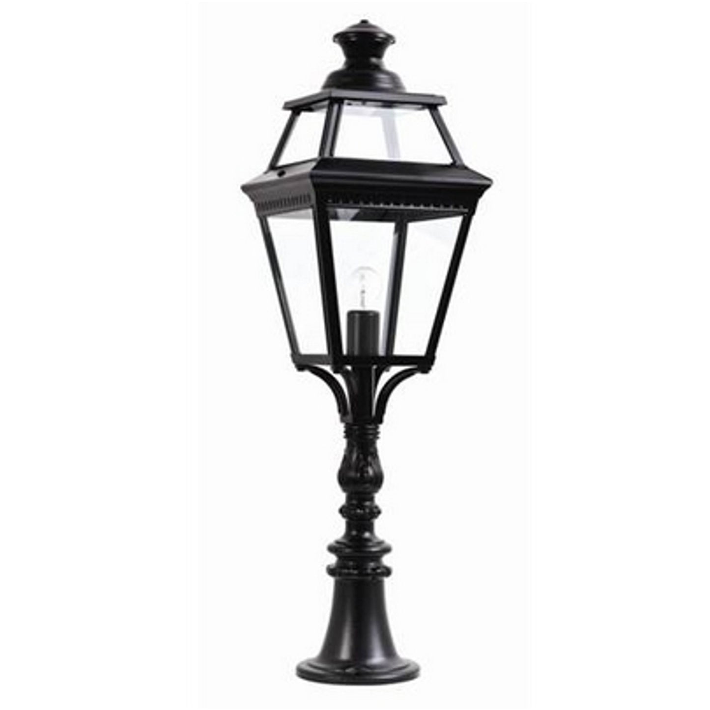Place Des Vosges 3 Large Clear Glass Padestal with Four-Sided Lantern