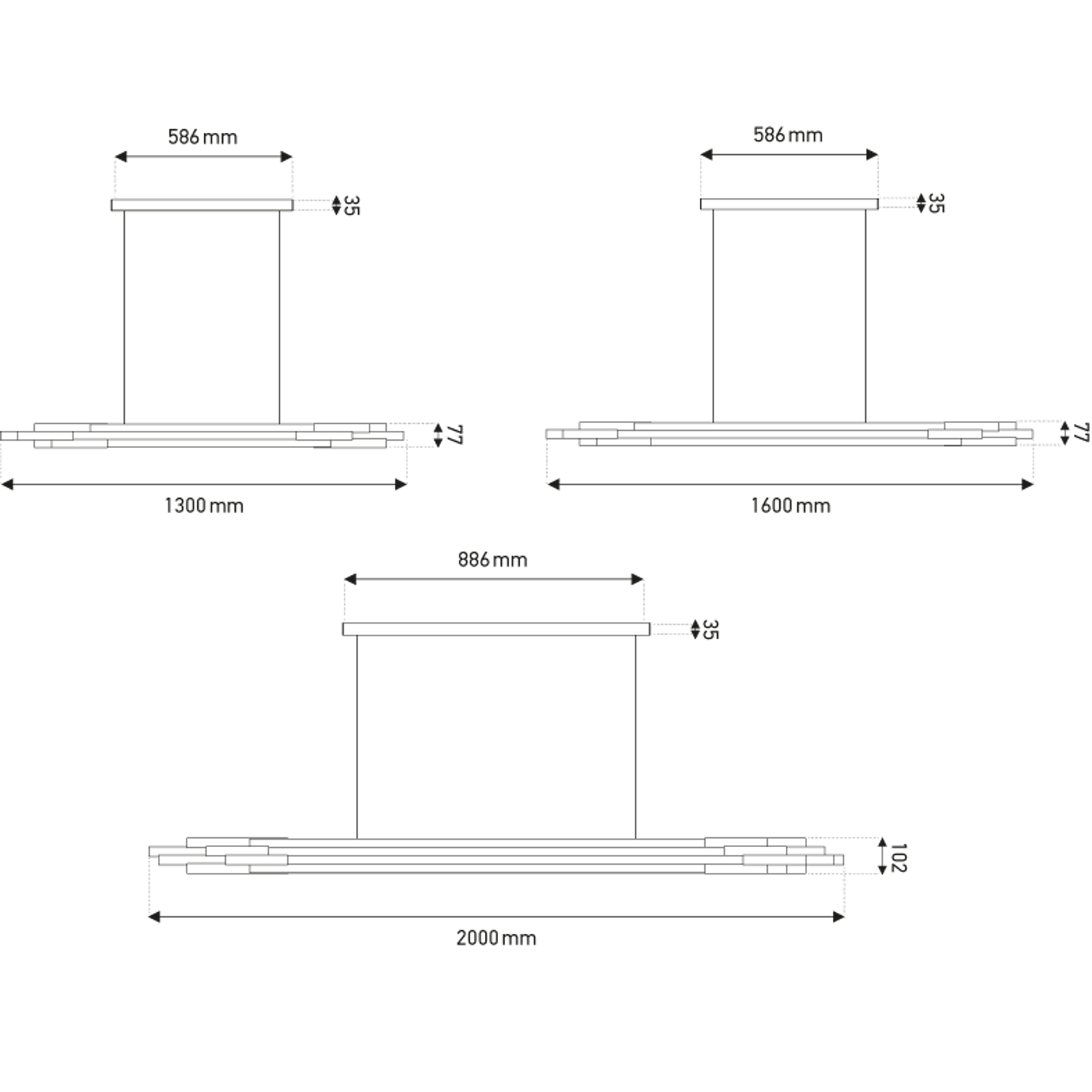 Org P Horizontal LED Pendant