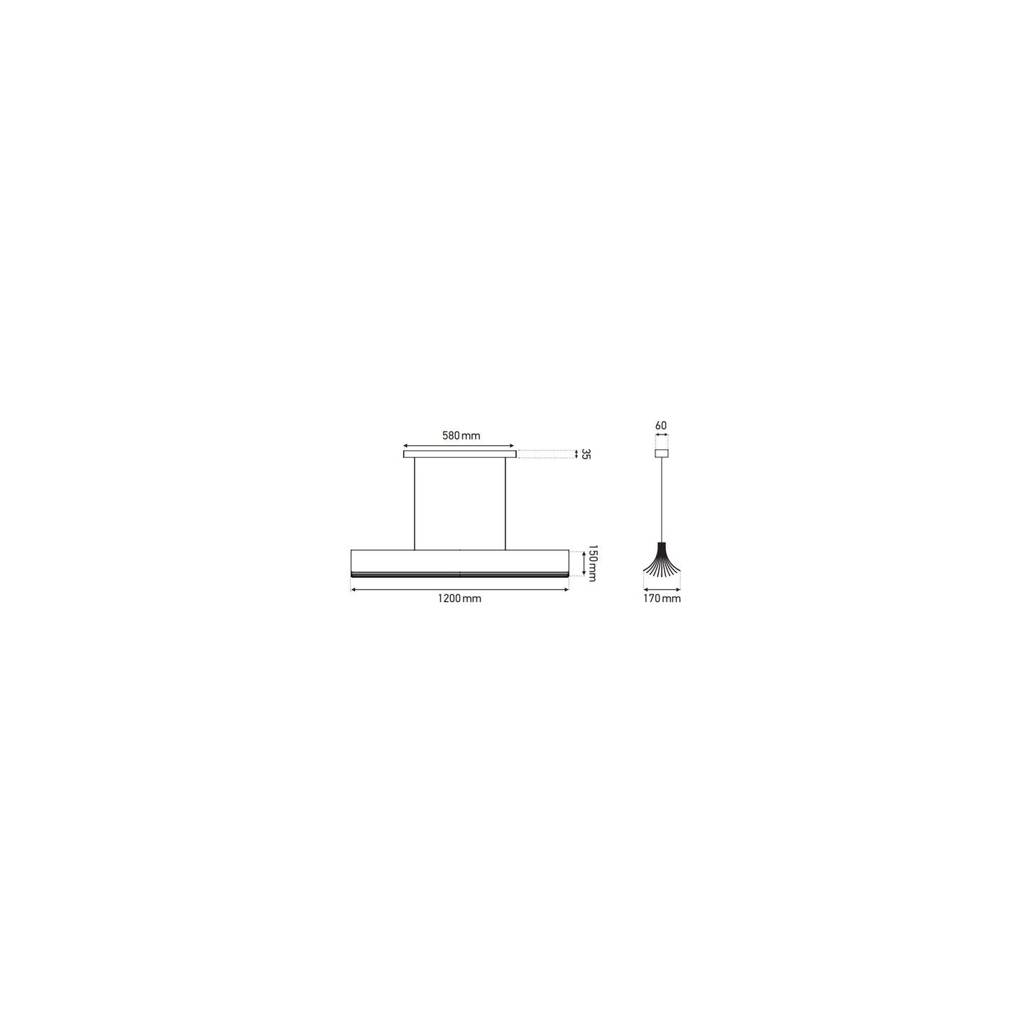 Respiro 1200 Aluminium LED Linear Pendant